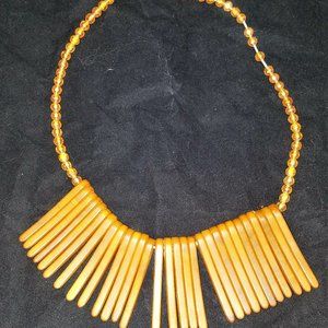vintage Art Deco Bakelite necklace pendant orange